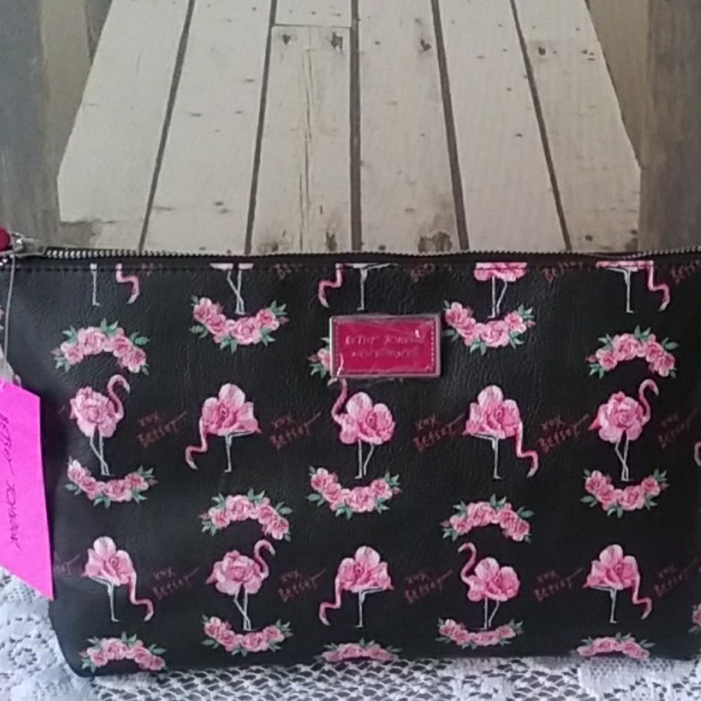 Betsey Johnson Flamingo Wristlet - Picture 2 of 8